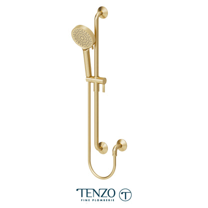 Tenzo Fine Plomberie Sliding Bar Kit, Round Bar & HS-230 Round Hand Shower, With Supply Elbow - KRD-3143014