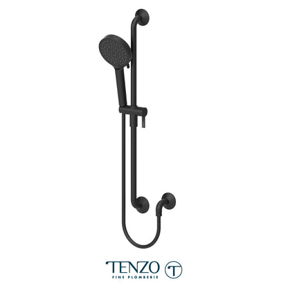 Tenzo Fine Plomberie Sliding Bar Kit, Round Bar & HS-230 Round Hand Shower, With Supply Elbow - KRD-3143014