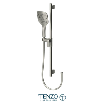Tenzo Fine Plomberie Sliding Bar Kit, Round Bar & HS-218 Square Hand Shower, Bar, Hand Shower and Hose - KRD-3518