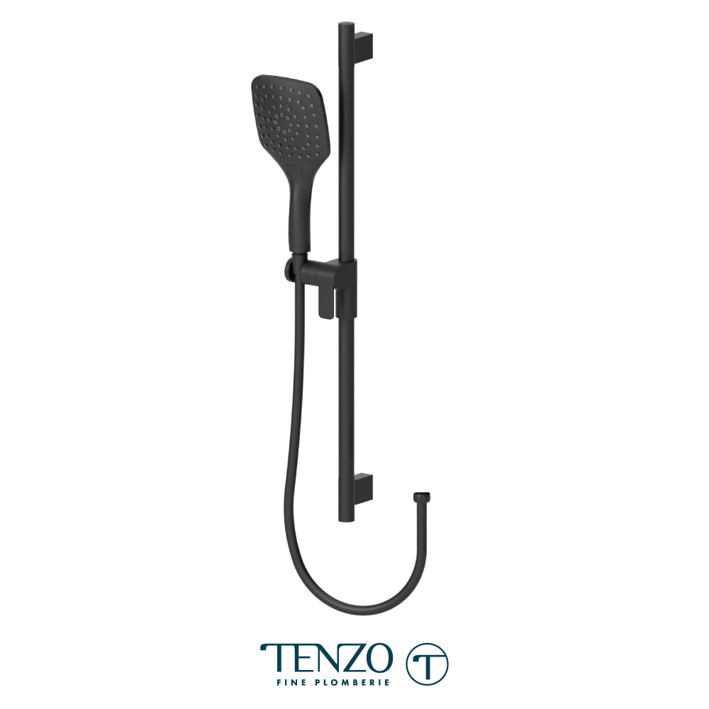 Tenzo Fine Plomberie Sliding Bar Kit, Round Bar & HS-218 Square Hand Shower, Bar, Hand Shower and Hose - KRD-3518