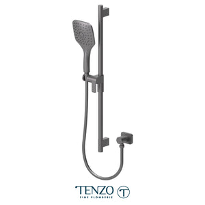 Tenzo Fine Plomberie Sliding Bar Kit, Round Bar & HS-218 Square Hand Shower, With Supply Elbow - KRD-35188