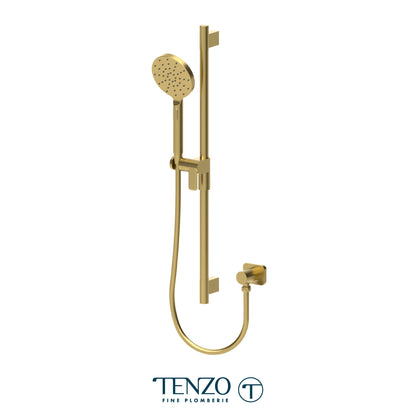 Tenzo Fine Plomberie Sliding Bar Kit, Round Bar & HS-232 Round Hand Shower, With Supply Elbow - KRD-35328