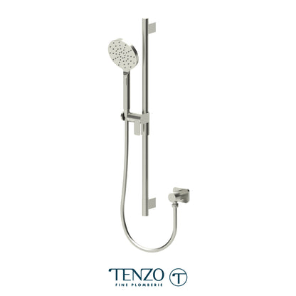 Tenzo Fine Plomberie Sliding Bar Kit, Round Bar & HS-232 Round Hand Shower, With Supply Elbow - KRD-35328