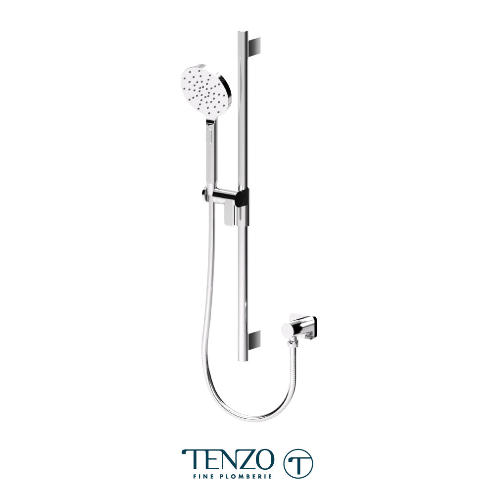 Tenzo Fine Plomberie Sliding Bar Kit, Round Bar & HS-232 Round Hand Shower, With Supply Elbow - KRD-35328