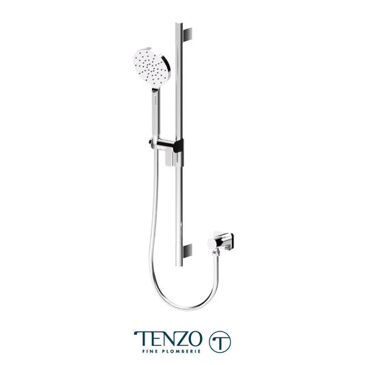 Tenzo Fine Plomberie Sliding Bar Kit, Round Bar & HS-232 Round Hand Shower, With Supply Elbow - KRD-35328