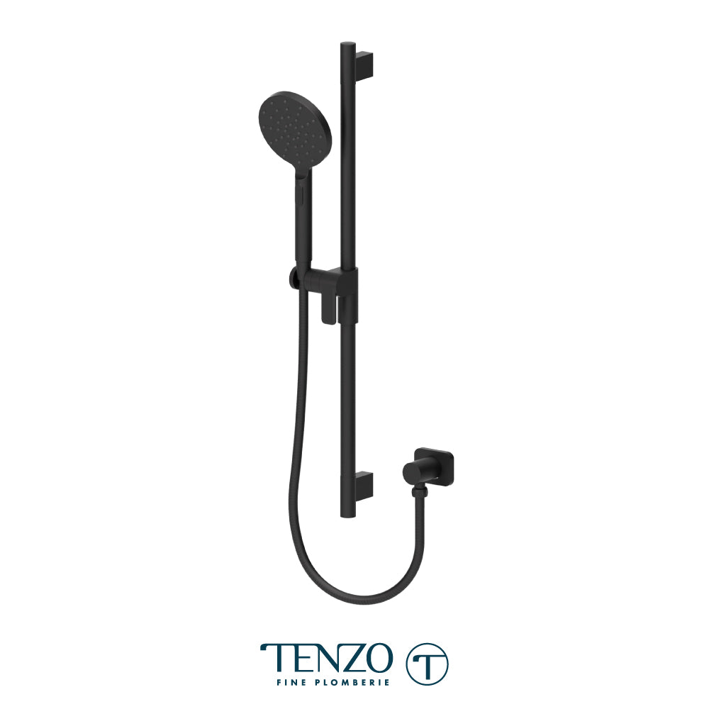 Tenzo Fine Plomberie Sliding Bar Kit, Round Bar & HS-232 Round Hand Shower, With Supply Elbow - KRD-35328