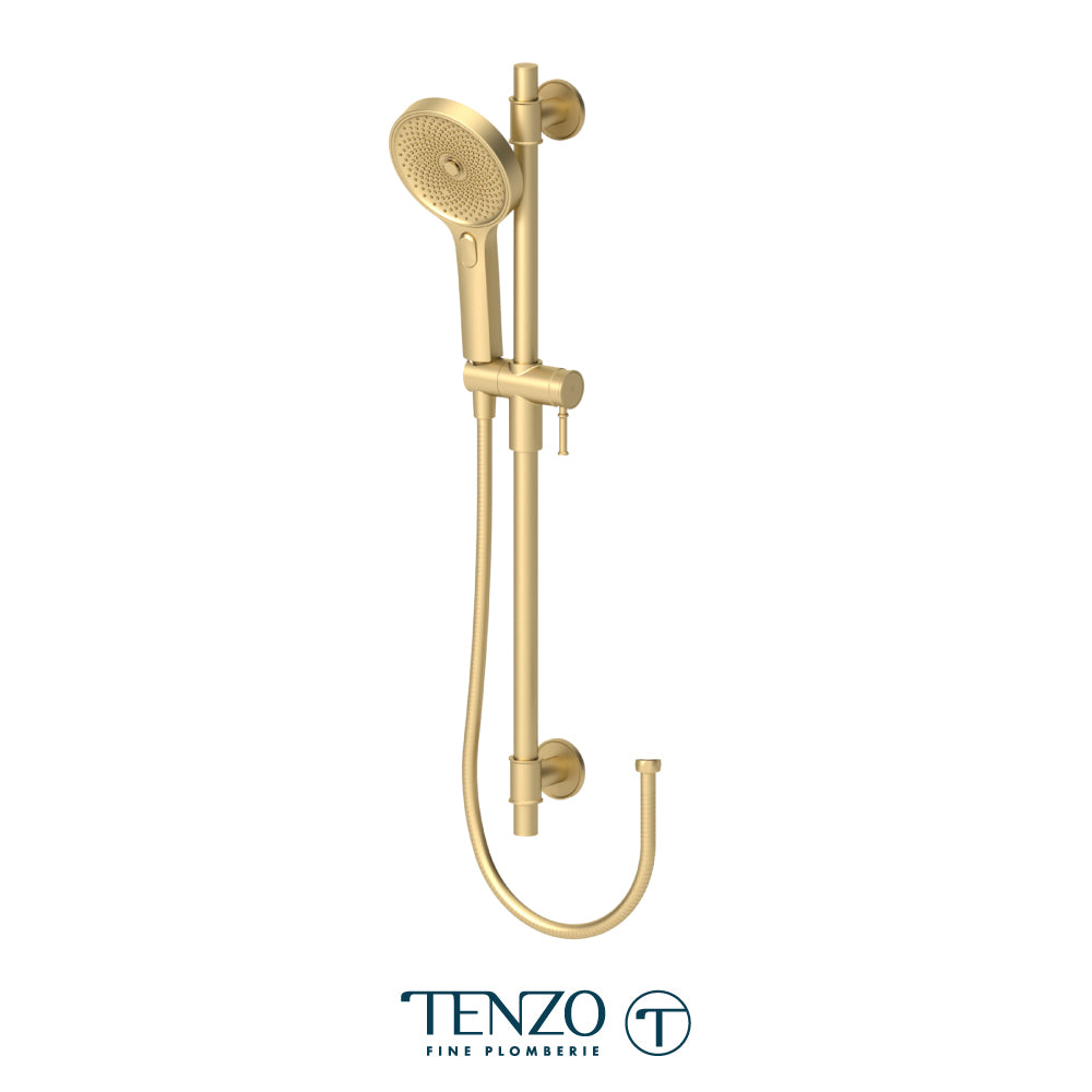 Tenzo Fine Plomberie Sliding Bar Kit, Round Bar & HS-228 Round Hand Shower, Bar, Hand Shower and Hose - KRD-3728