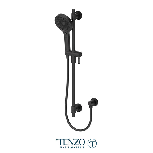 Tenzo Fine Plomberie Sliding Bar Kit, Round Bar & HS-228 Round Hand Shower, With Supply Elbow - KRD-372813