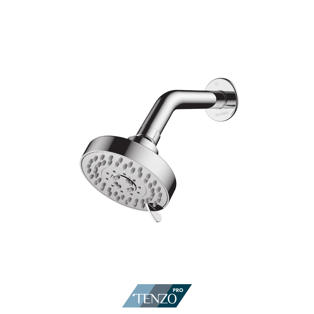 Tenzo KSH-80902 shower head with 45 degree arm, polished chrome