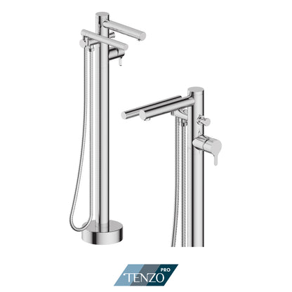 Tenzo Mylo Freestanding Tub Filler Trim With Hand Shower - F-MY52-PB
