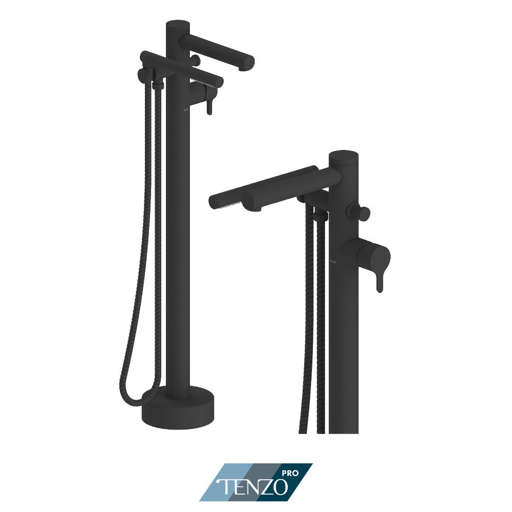 Tenzo Mylo Freestanding Tub Filler Trim With Hand Shower - F-MY52-PB