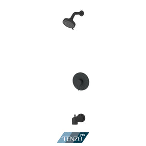 Tenzo Mylo Pressure Balance Shower Kit, 4" Shower Head & Tub Spout With Diverter - MYPB21-0112