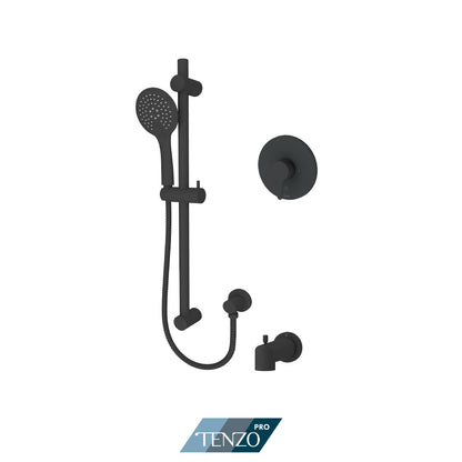 Tenzo Mylo Pressure Balance Shower Kit Trim, Sliding Bar Kit & Tub Spout With Diverter - F-MYPB21-1102