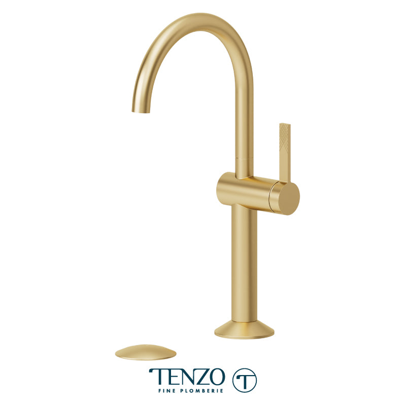Tenzo Paloma Tall Single Hole Lavatory Faucet With (Overflow) Drain, PAL12-P-XX