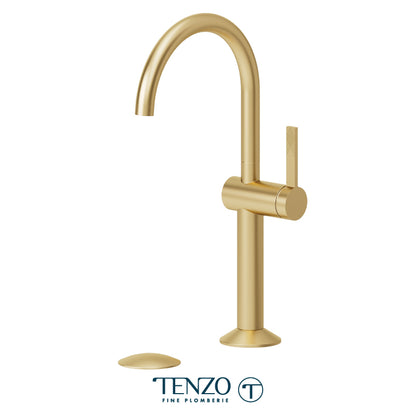 Tenzo Paloma Tall Single Hole Lavatory Faucet With (Overflow) Drain, PAL12-P-XX