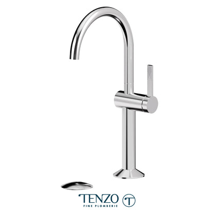 Tenzo Paloma Tall Single Hole Lavatory Faucet With (Overflow) Drain, PAL12-P-XX