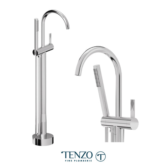 Tenzo Paloma Freestanding Tub Filler Trim With Hand Shower - F-PAL52