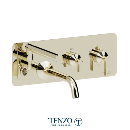 Tenzo Paloma Wall Mount Thermostatic Tub Filler Trim With Hand Shower - F-PALT73