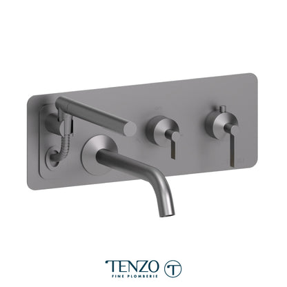 Tenzo Paloma Wall Mount Thermostatic Tub Filler Trim With Hand Shower - F-PALT73