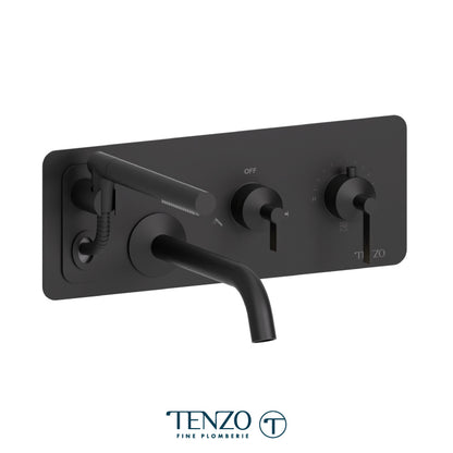 Tenzo Paloma Wall Mount Thermostatic Tub Filler Trim With Hand Shower - F-PALT73