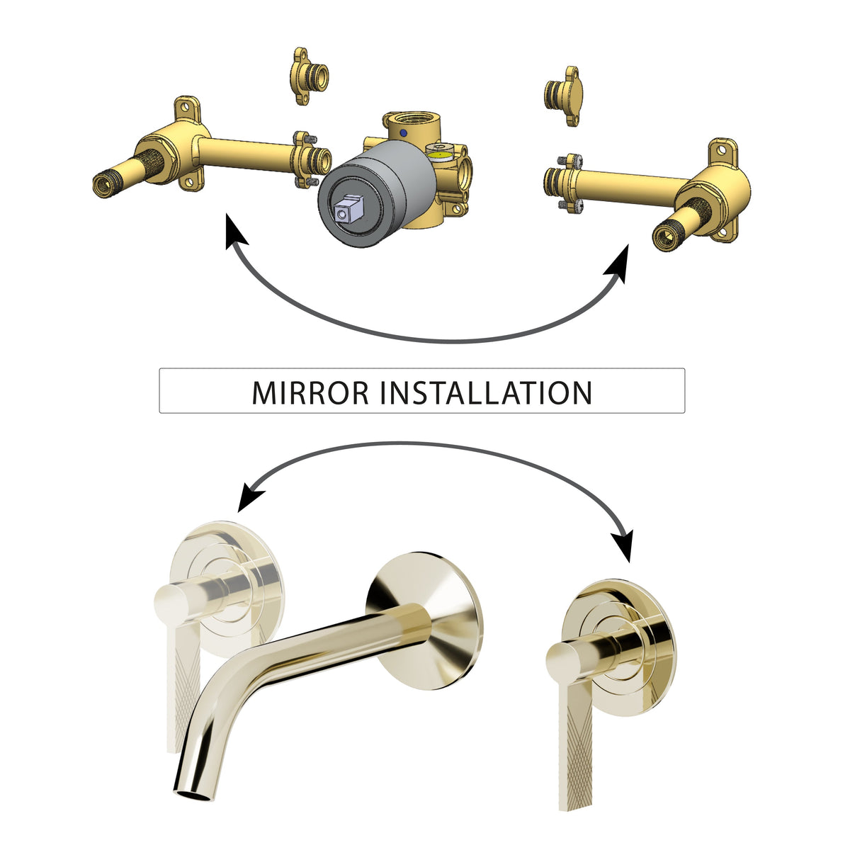 Tenzo R-14 wall mount lavatory faucet rough-in valve