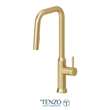 Tenzo Regia Pull-Down Single-Handle Kitchen Faucet With C-Spout & 2-Function Sprayer - RE131