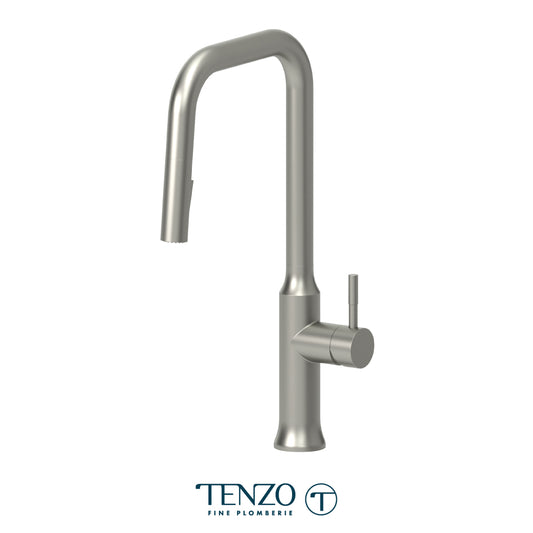 Robinet de cuisine monocommande rétractable Tenzo Regia avec bec en C et pulvérisateur 2 fonctions - RE131