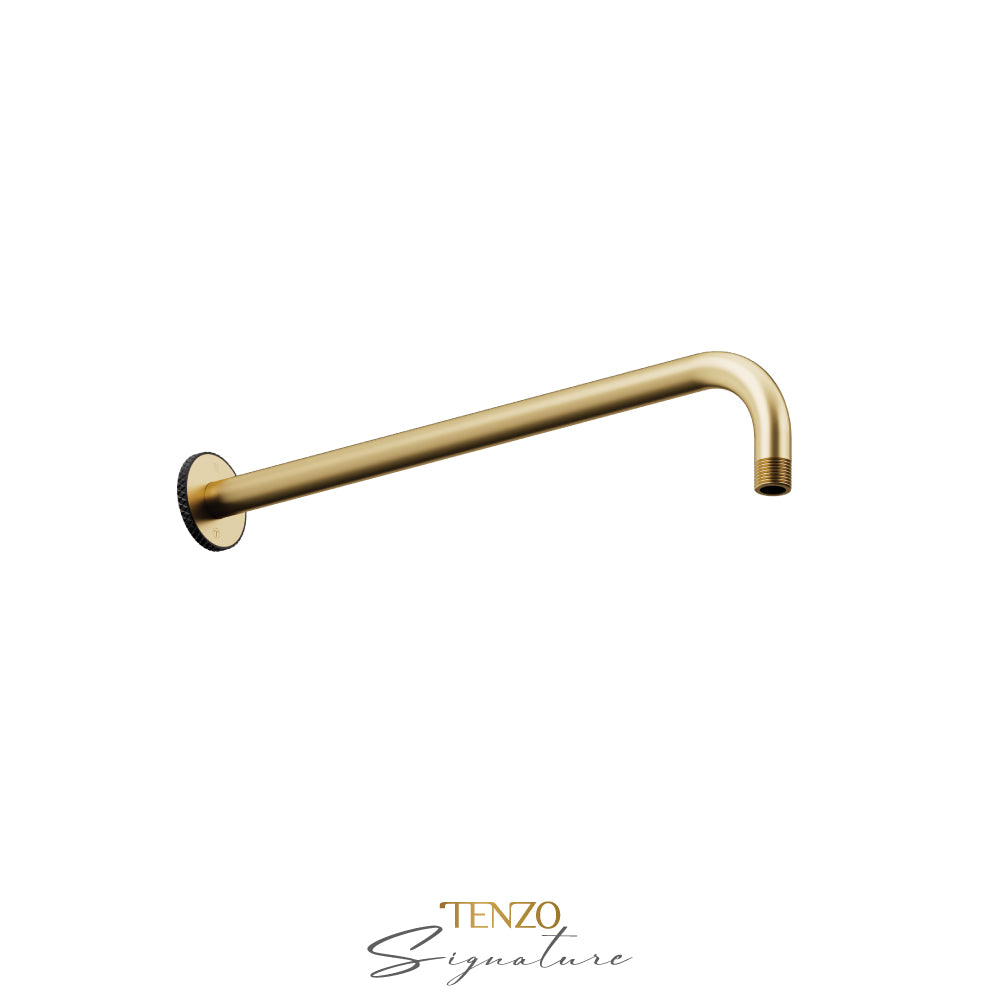 Tenzo Signature Bellacio Round Wall Mount Shower Arm, 40 cm [16"], Coarse Knurl - SA-612-C