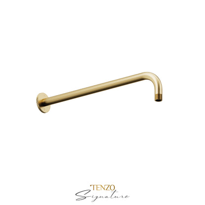 Tenzo Signature Bellacio Round Wall Mount Shower Arm, 40 cm [16"], Coarse Knurl - SA-612-C