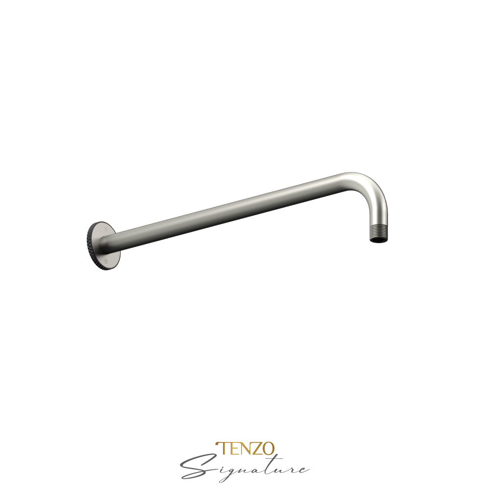 Tenzo Signature Bellacio Round Wall Mount Shower Arm, 40 cm [16"], Coarse Knurl - SA-612-C