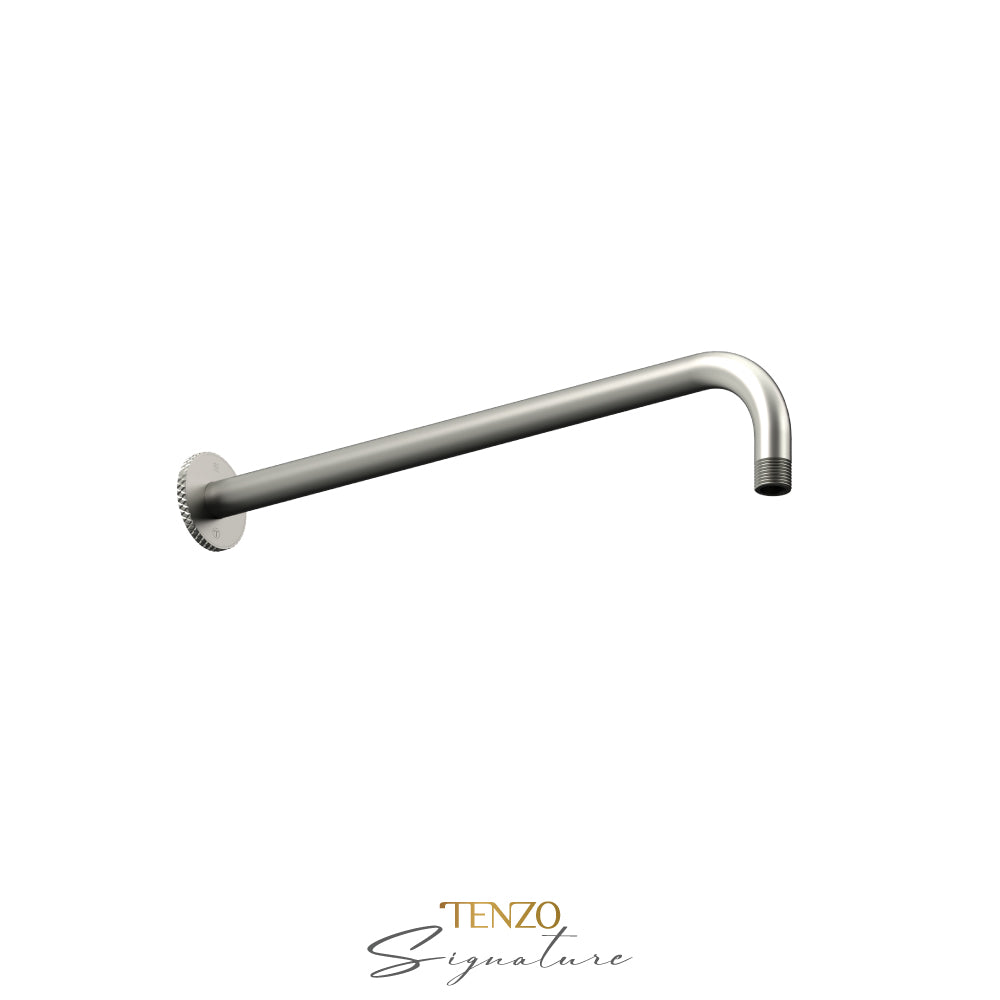 Tenzo Signature Bellacio Round Wall Mount Shower Arm, 40 cm [16"], Coarse Knurl - SA-612-C