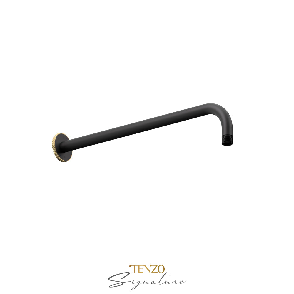 Tenzo Signature Bellacio Round Wall Mount Shower Arm, 40 cm [16"], Coarse Knurl - SA-612-C