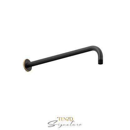 Tenzo Signature Bellacio Round Wall Mount Shower Arm, 40 cm [16"], Coarse Knurl - SA-612-C