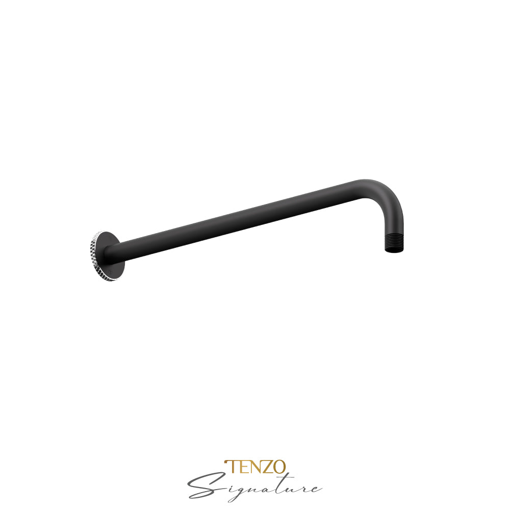 Tenzo Signature Bellacio Round Wall Mount Shower Arm, 40 cm [16"], Coarse Knurl - SA-612-C