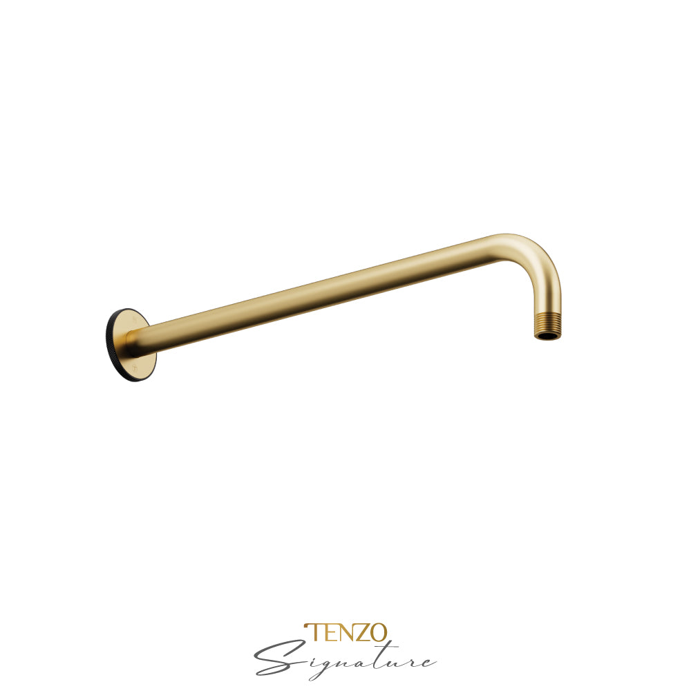 Tenzo Signature Bellacio Round Wall Mount Shower Arm, 40 cm [16"], Fine Knurl - SA-612-F
