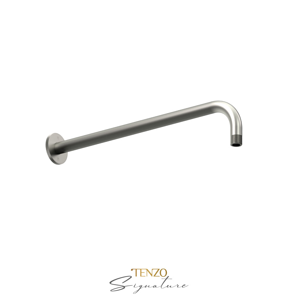 Tenzo Signature Bellacio Round Wall Mount Shower Arm, 40 cm [16"], Fine Knurl - SA-612-F