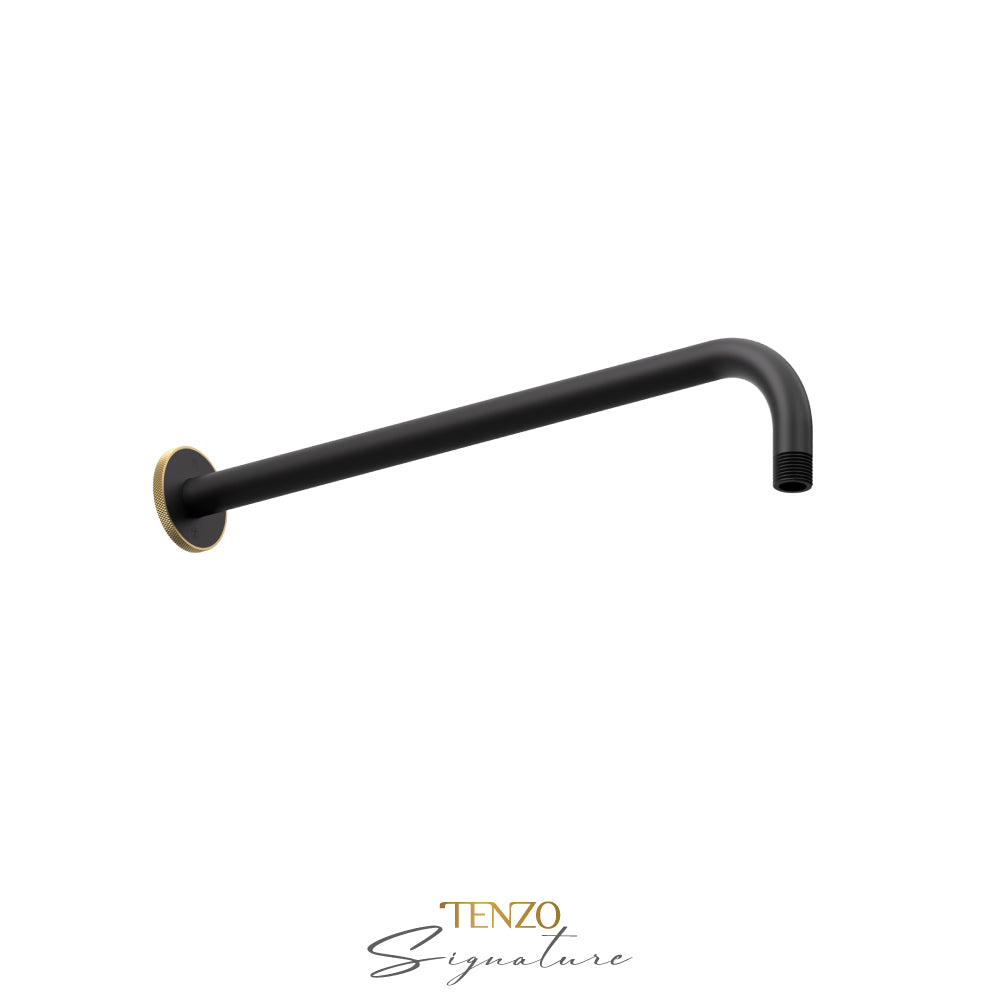 Tenzo Signature Bellacio Round Wall Mount Shower Arm, 40 cm [16"], Fine Knurl - SA-612-F