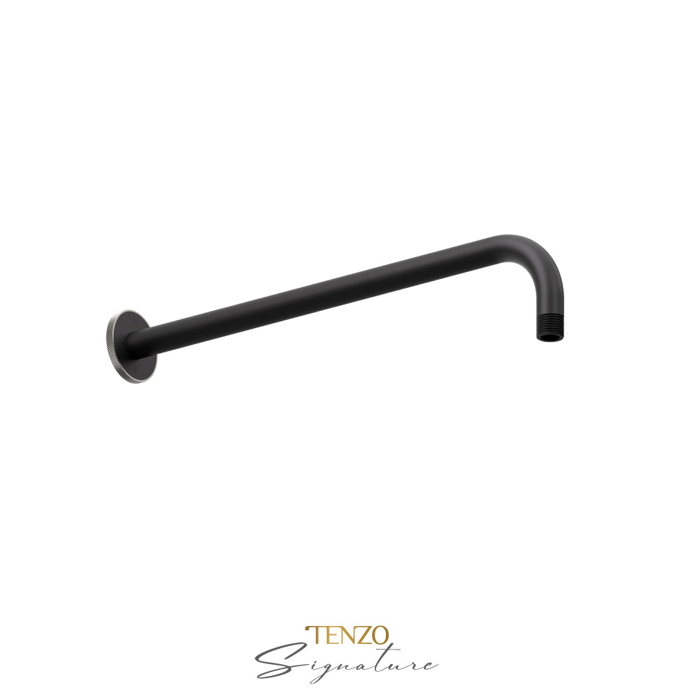 Tenzo Signature Bellacio Round Wall Mount Shower Arm, 40 cm [16"], Fine Knurl - SA-612-F