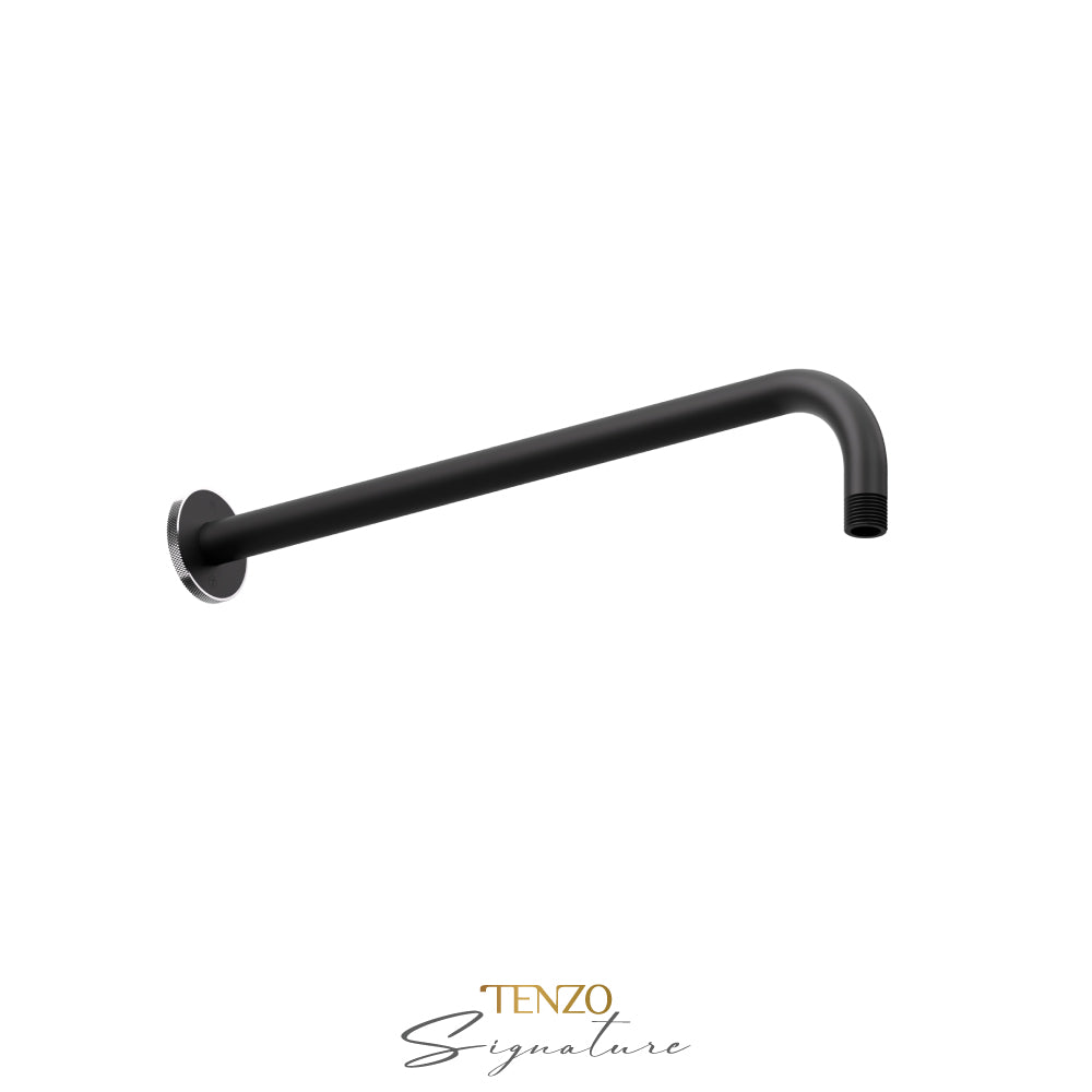 Tenzo Signature Bellacio Round Wall Mount Shower Arm, 40 cm [16"], Fine Knurl - SA-612-F