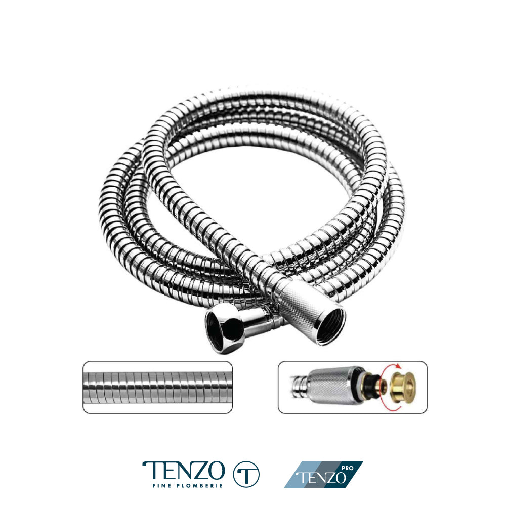 Tenzo SSHE-150 stretchable shower hose, polished chrome
