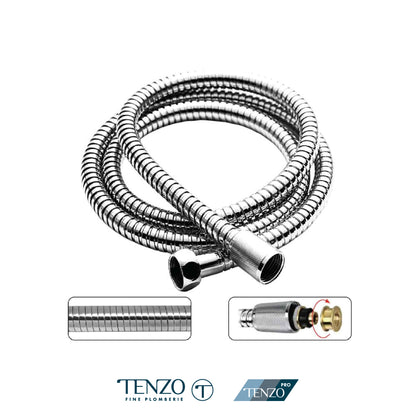 Tenzo SSHE-150 stretchable shower hose, polished chrome