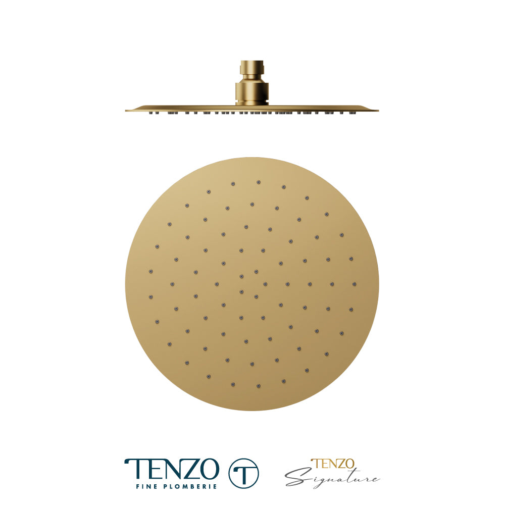 Tenzo AirBoost Round Rain Shower Head, 25 cm Stainless Steel - SSTS-10-R