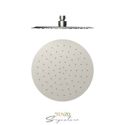Tenzo AirBoost Round Rain Shower Head, 25 cm Stainless Steel - SSTS-10-R
