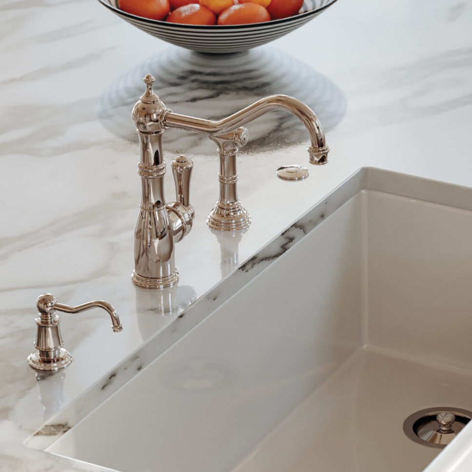 Edwardian Single Lever Single Hole Kitchen Faucet With Sidespray Eunoia home