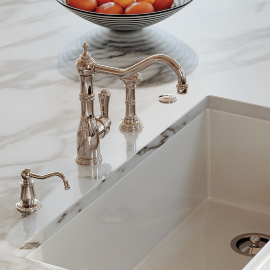 Edwardian Single Lever Single Hole Kitchen Faucet With Sidespray Eunoia home