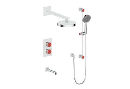 Vogt Mond 3-Way Thermostatic Shower System With Rough-In Valve, Polished Chrome