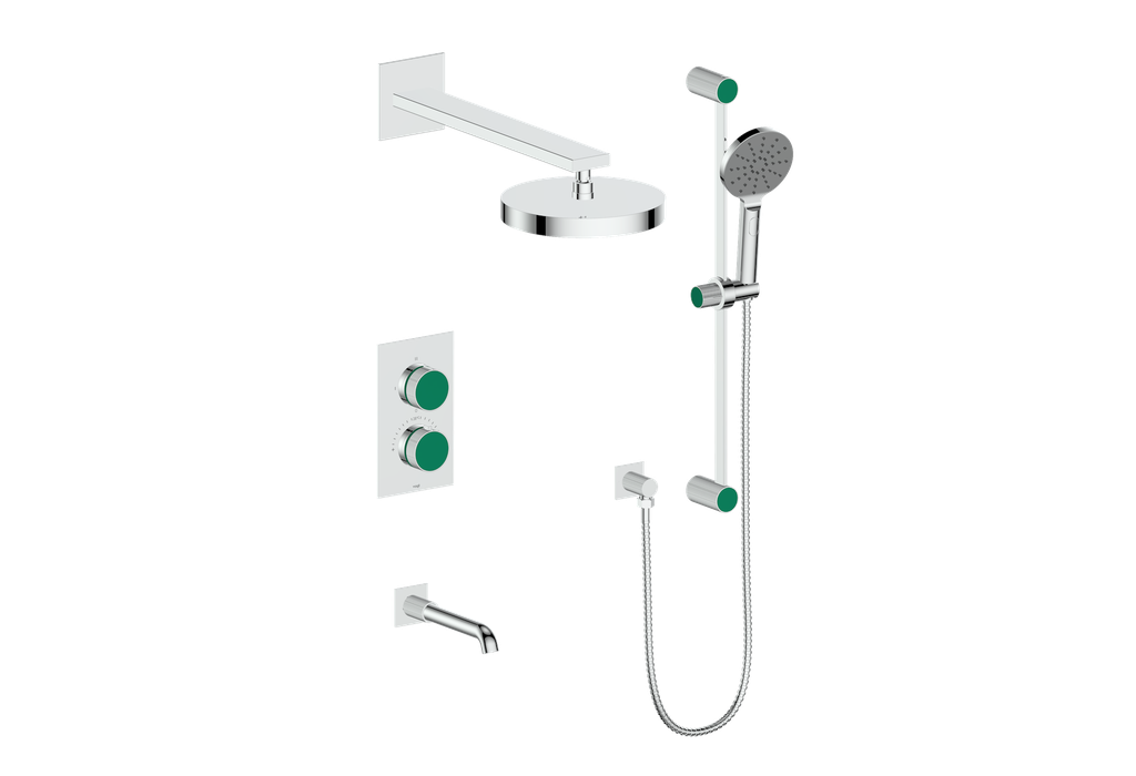 Vogt Mond 3-Way Thermostatic Shower System With Rough-In Valve, Polished Chrome