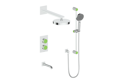 Vogt Mond 3-Way Thermostatic Shower System With Rough-In Valve, Polished Chrome