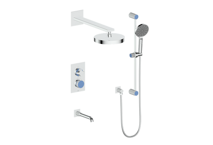 Vogt Mond 3-Way Thermostatic Shower System With Rough-In Valve, Polished Chrome
