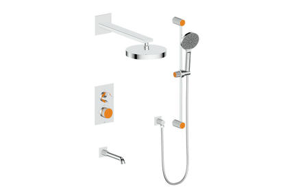 Vogt Mond 3-Way Thermostatic Shower System With Rough-In Valve, Polished Chrome
